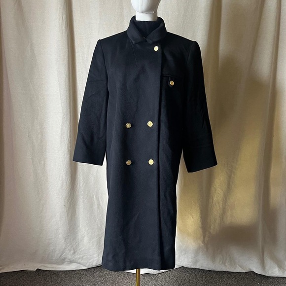 Vintage Forecaster of Boston Black Wool Military Coat USA Size 12 - Picture 2 of 8